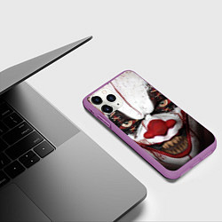 Чехол iPhone 11 Pro матовый Зомби клоун, цвет: 3D-фиолетовый — фото 2