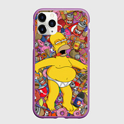 Чехол iPhone 11 Pro матовый Рай Гомера, цвет: 3D-фиолетовый