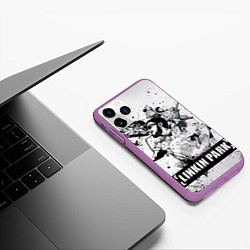 Чехол iPhone 11 Pro матовый Linkin Park, цвет: 3D-фиолетовый — фото 2