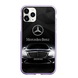 Чехол iPhone 11 Pro матовый Mercedes, цвет: 3D-светло-сиреневый