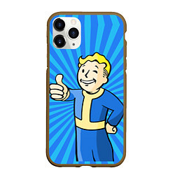 Чехол iPhone 11 Pro матовый Fallout Blue, цвет: 3D-коричневый