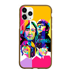 Чехол iPhone 11 Pro матовый The Beatles: Poly-art, цвет: 3D-коричневый