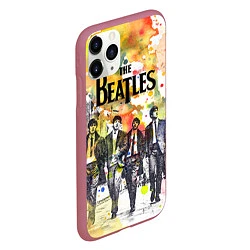 Чехол iPhone 11 Pro матовый The Beatles: Colour Spray, цвет: 3D-малиновый — фото 2