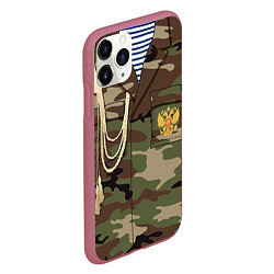 Чехол iPhone 11 Pro матовый Униформа дембеля, цвет: 3D-малиновый — фото 2
