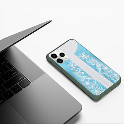 Чехол iPhone 11 Pro матовый Снегурочка, цвет: 3D-темно-зеленый — фото 2