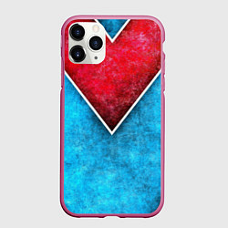 Чехол iPhone 11 Pro матовый Grunge superhero line - геометрические линии, цвет: 3D-малиновый