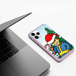 Чехол iPhone 11 Pro матовый Fallout Christmas, цвет: 3D-розовый — фото 2