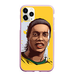 Чехол iPhone 11 Pro матовый Ronaldinho Art, цвет: 3D-розовый