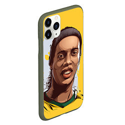 Чехол iPhone 11 Pro матовый Ronaldinho Art, цвет: 3D-темно-зеленый — фото 2