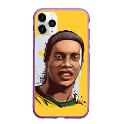 Чехол iPhone 11 Pro матовый Ronaldinho Art, цвет: 3D-фиолетовый