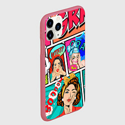 Чехол iPhone 11 Pro матовый POP ART, цвет: 3D-малиновый — фото 2