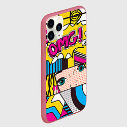 Чехол iPhone 11 Pro матовый POP ART, цвет: 3D-малиновый — фото 2