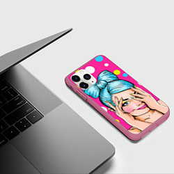 Чехол iPhone 11 Pro матовый POP ART, цвет: 3D-малиновый — фото 2