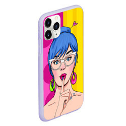 Чехол iPhone 11 Pro матовый POP ART, цвет: 3D-светло-сиреневый — фото 2