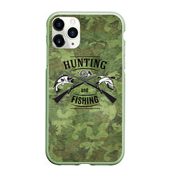 Чехол iPhone 11 Pro матовый Hunting & Fishing, цвет: 3D-салатовый