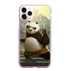 Чехол iPhone 11 Pro матовый Кунг фу панда, цвет: 3D-розовый