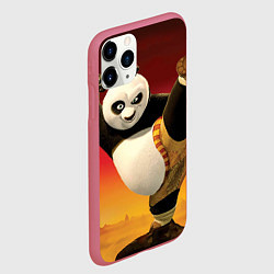 Чехол iPhone 11 Pro матовый Кунг фу панда, цвет: 3D-малиновый — фото 2