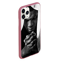Чехол iPhone 11 Pro матовый Майк Тайсон, цвет: 3D-малиновый — фото 2