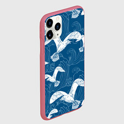 Чехол iPhone 11 Pro матовый Чайки, цвет: 3D-малиновый — фото 2