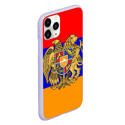 Чехол iPhone 11 Pro матовый Герб и флаг Армении, цвет: 3D-светло-сиреневый — фото 2