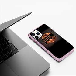 Чехол iPhone 11 Pro матовый DOOM Fire, цвет: 3D-розовый — фото 2