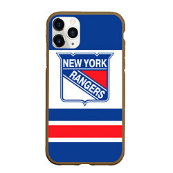 Чехол iPhone 11 Pro матовый New York Rangers, цвет: 3D-коричневый