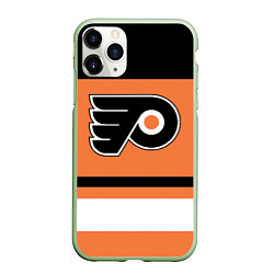 Чехол iPhone 11 Pro матовый Philadelphia Flyers, цвет: 3D-салатовый