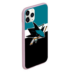 Чехол iPhone 11 Pro матовый San Jose Sharks, цвет: 3D-розовый — фото 2