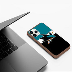 Чехол iPhone 11 Pro матовый San Jose Sharks, цвет: 3D-коричневый — фото 2