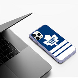 Чехол iPhone 11 Pro матовый Toronto Maple Leafs, цвет: 3D-светло-сиреневый — фото 2