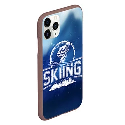 Чехол iPhone 11 Pro матовый Лыжный спорт, цвет: 3D-коричневый — фото 2