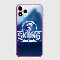 Чехол iPhone 11 Pro матовый Лыжный спорт, цвет: 3D-малиновый