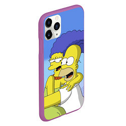 Чехол iPhone 11 Pro матовый Гомер и Мардж, цвет: 3D-фиолетовый — фото 2