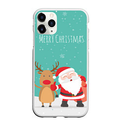 Чехол iPhone 11 Pro матовый Merry Christmas, цвет: 3D-белый