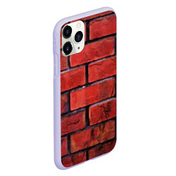 Чехол iPhone 11 Pro матовый Кирпич, цвет: 3D-светло-сиреневый — фото 2