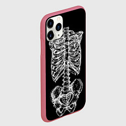 Чехол iPhone 11 Pro матовый Скелет, цвет: 3D-малиновый — фото 2