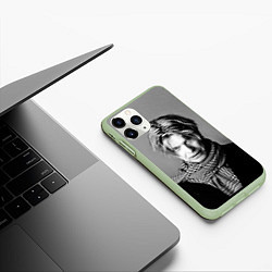 Чехол iPhone 11 Pro матовый Дэвид Боуи, цвет: 3D-салатовый — фото 2