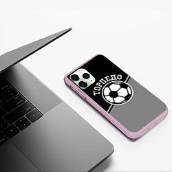 Чехол iPhone 11 Pro матовый ФК Торпедо, цвет: 3D-розовый — фото 2