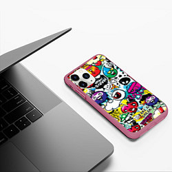 Чехол iPhone 11 Pro матовый Bombing, цвет: 3D-малиновый — фото 2