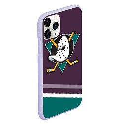 Чехол iPhone 11 Pro матовый Anaheim Ducks Selanne, цвет: 3D-светло-сиреневый — фото 2