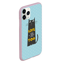 Чехол iPhone 11 Pro матовый Kitty: Love you too, цвет: 3D-розовый — фото 2