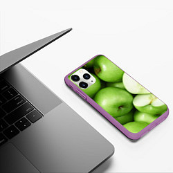 Чехол iPhone 11 Pro матовый Яблочная, цвет: 3D-фиолетовый — фото 2