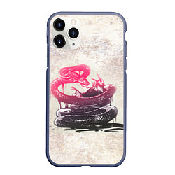 Чехол iPhone 11 Pro матовый Three Days Grace: Acid snake, цвет: 3D-серый