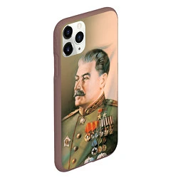 Чехол iPhone 11 Pro матовый Иосиф Сталин, цвет: 3D-коричневый — фото 2