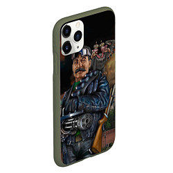 Чехол iPhone 11 Pro матовый Сталин военный, цвет: 3D-темно-зеленый — фото 2