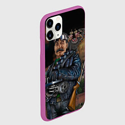 Чехол iPhone 11 Pro матовый Сталин военный, цвет: 3D-фиолетовый — фото 2