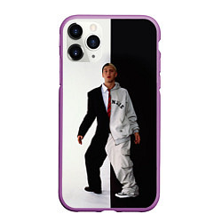 Чехол iPhone 11 Pro матовый Eminem: Black & White, цвет: 3D-фиолетовый