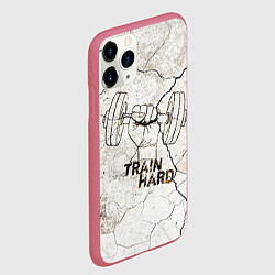 Чехол iPhone 11 Pro матовый Train hard, цвет: 3D-малиновый — фото 2
