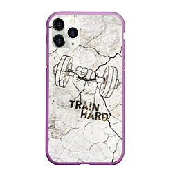 Чехол iPhone 11 Pro матовый Train hard, цвет: 3D-фиолетовый