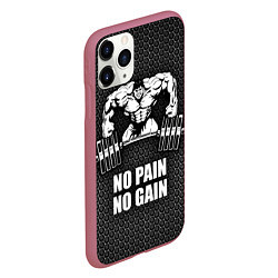 Чехол iPhone 11 Pro матовый No pain, no gain, цвет: 3D-малиновый — фото 2